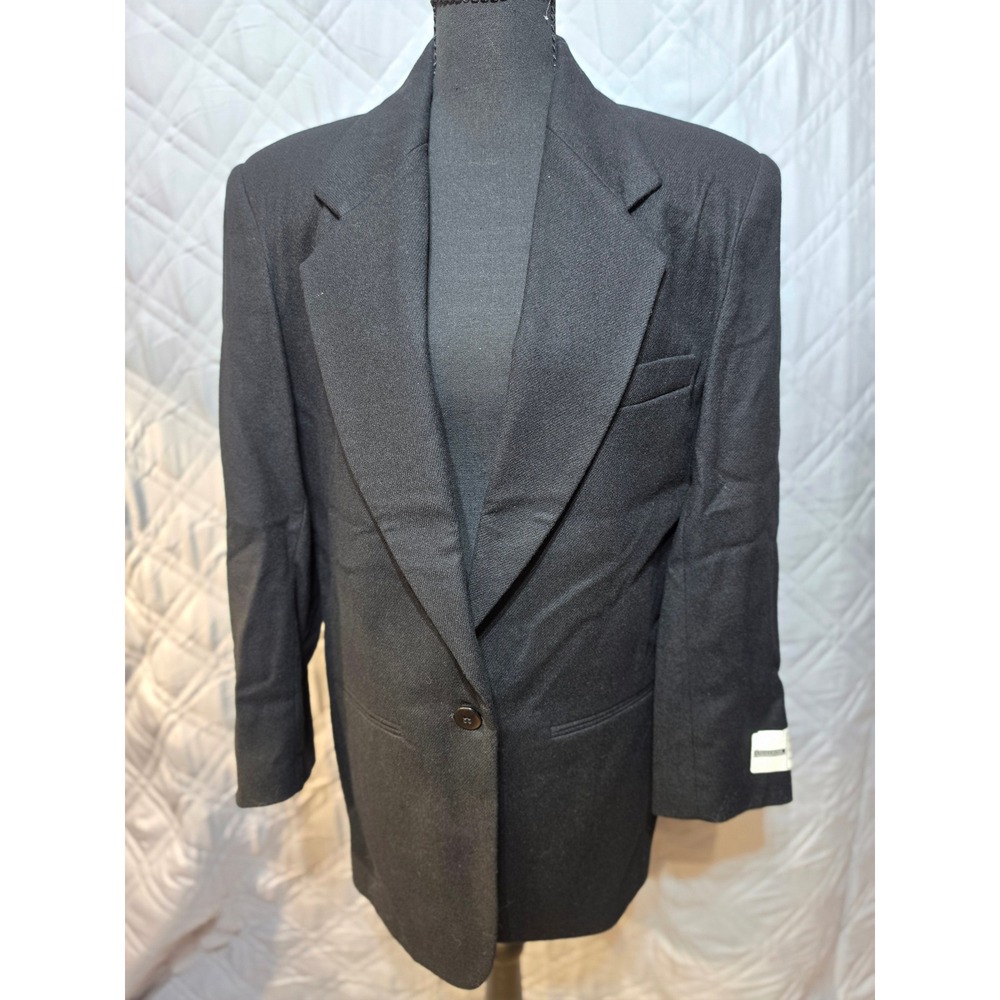 Ambitions Womens Black 100% Wool Blazer Jacket Size 8 Made in USA Style 108